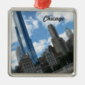 Chicago Skyline Metalen Ornament (Voorkant)