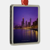 Chicago Skyline Metalen Ornament (Rechts)