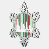 Chicago skyline modern kerstornament tin sneeuwvlok ornament (Rechts)