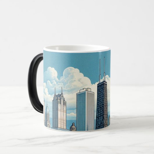 Chicago Skyline Modern Magische Mok (Voorkant links)