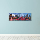 Chicago Skyline op Canvas 12x36 (Insitu (Houten vloer))