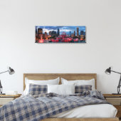Chicago Skyline op Canvas 12x36 Afdruk (Insitu (Slaapkamer))