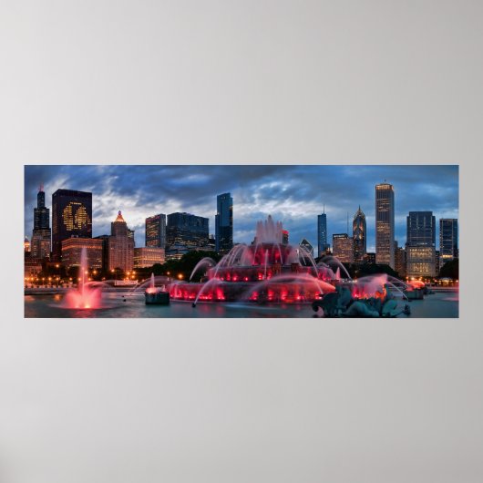 Chicago Skyline op Canvas Poster (Voorkant)