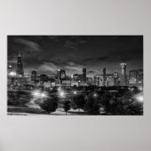 Chicago Skyline op Canvas Poster (Voorkant)