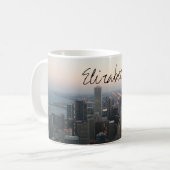 Chicago Skyline op Sunset met een naam Koffiemok (Voorkant links)