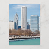 Chicago skyline over bevroren meer Michigan Briefkaart (Voorkant)