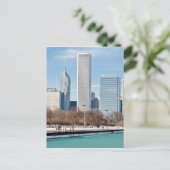 Chicago skyline over bevroren meer Michigan Briefkaart (Staand voorkant)