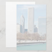 Chicago skyline over het bevroren meer van Michiga Briefpapier (Voorkant / Achterkant)