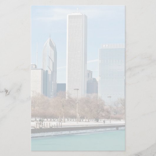 Chicago skyline over het bevroren meer van Michiga Briefpapier (Voorkant)