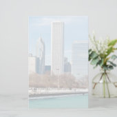 Chicago skyline over het bevroren meer van Michiga Briefpapier (Staand voorkant)