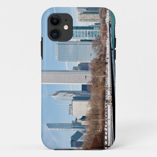 Chicago skyline over het bevroren meer van Michiga Case-Mate iPhone Case (Achterkant)