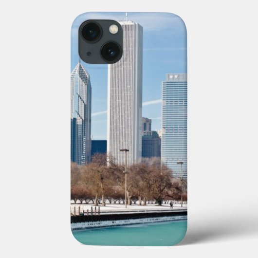 Chicago skyline over het bevroren meer van Michiga Case-Mate iPhone Case (Achterkant)