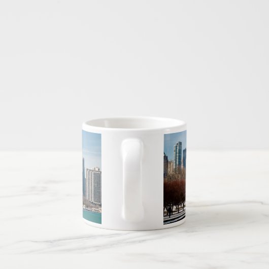 Chicago skyline over het bevroren meer van Michiga Espresso Kop (Achterkant)