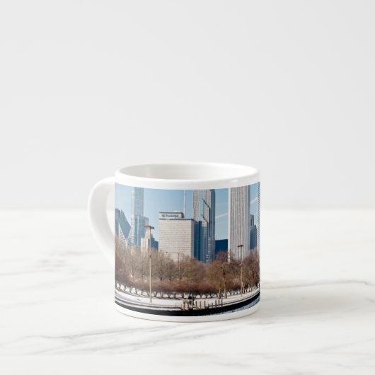 Chicago skyline over het bevroren meer van Michiga Espresso Kop (Links)