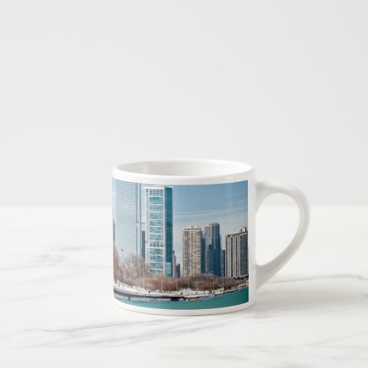 Chicago skyline over het bevroren meer van Michiga Espresso Kop (Rechts)