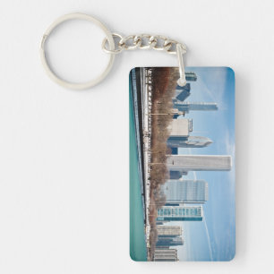 Chicago skyline over het bevroren meer van Michiga Sleutelhanger