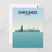 Chicago Skyline Over Lake Briefkaart (Voorkant / Achterkant)