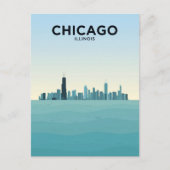 Chicago Skyline Over Lake Briefkaart (Voorkant)