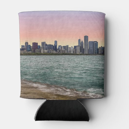 Chicago Skyline Painterly Blikjeskoeler (Achterkant)