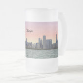 Chicago Skyline Painterly Frosted Mok (Voorkant rechts)