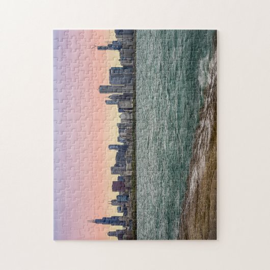 Chicago Skyline Painterly Legpuzzel (Verticaal)