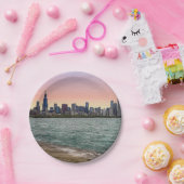 Chicago Skyline Painterly Papieren Bordje (Feest)