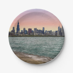 Chicago Skyline Painterly Papieren Bordje