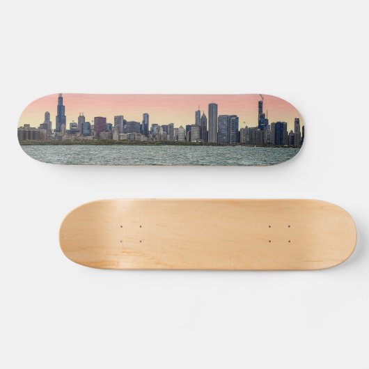 Chicago Skyline Painterly Persoonlijk Skateboard (Horizontaal)