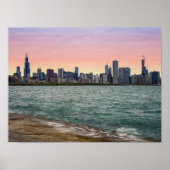 Chicago Skyline Painterly Poster (Voorkant)
