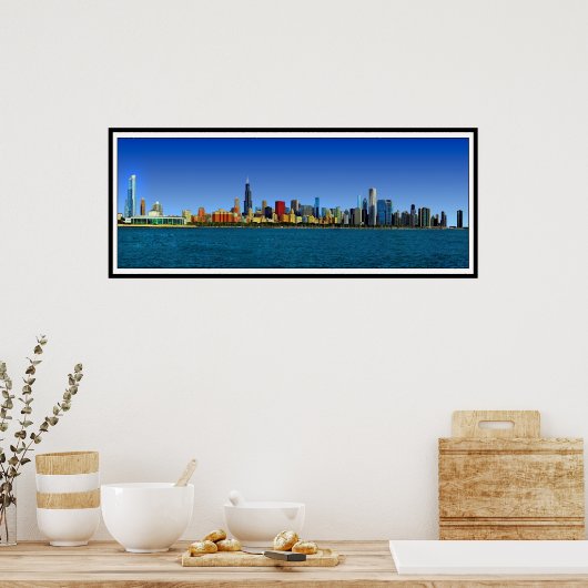 CHICAGO SKYLINE PANORAMA POSTER (Keuken)