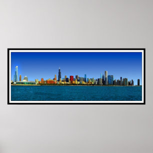 CHICAGO SKYLINE PANORAMA POSTER