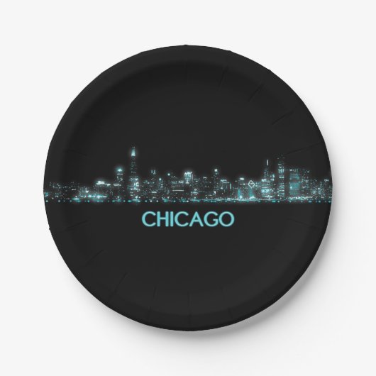 Chicago Skyline Papieren Bordje (Voorkant)
