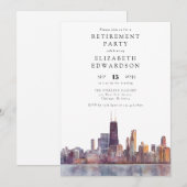 Chicago Skyline Pensioenfeest Kaart (Voorkant / Achterkant)