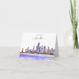 Chicago Skyline Personalized de Kaart van de Nota