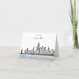 Chicago Skyline Personalized de Kaart van de Nota