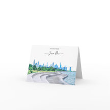 Chicago Skyline Personalized de Kaart van de Nota