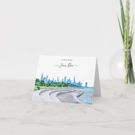 Chicago Skyline Personalized de Kaart van de Nota