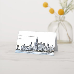 Chicago Skyline Plaatskarten Plaatskaartje