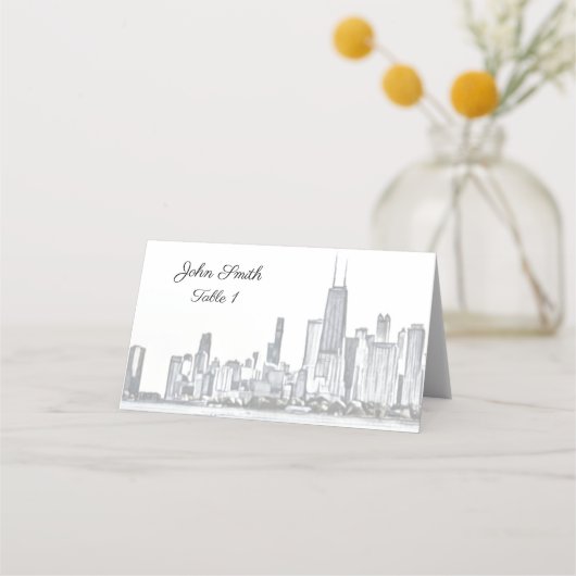 Chicago Skyline Place Cards Plaatskaartje (Voorkant)