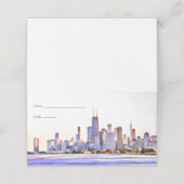 Chicago Skyline Place Cards Plaatskaartje (Buitenkant ongevouwen)