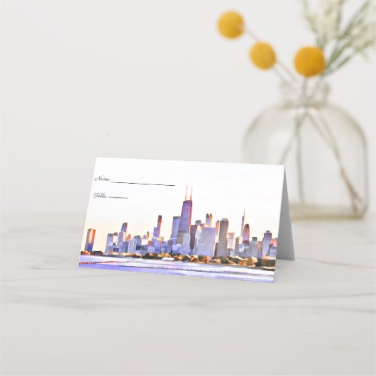 Chicago Skyline Place Cards Plaatskaartje (Voorkant)