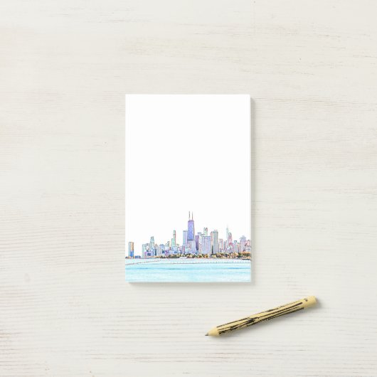 Chicago Skyline Post-it® Notes (Op bureau)