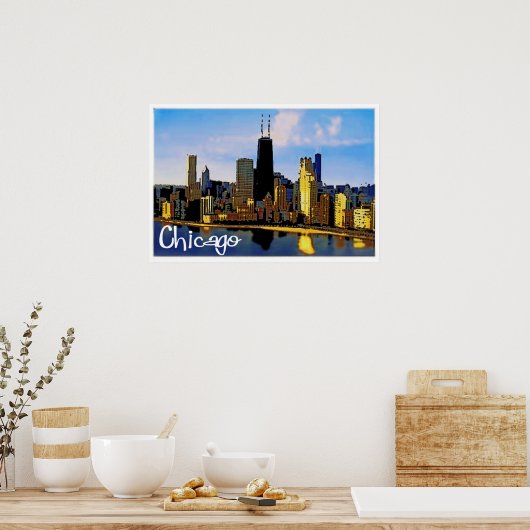 Chicago Skyline Poster (Keuken)