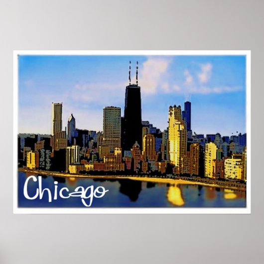 Chicago Skyline Poster (Voorkant)