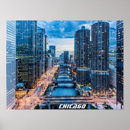 Chicago Skyline Poster (Voorkant)