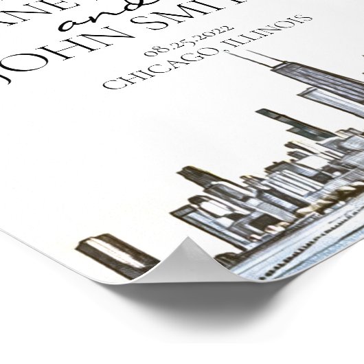 Chicago Skyline Poster (Hoek)