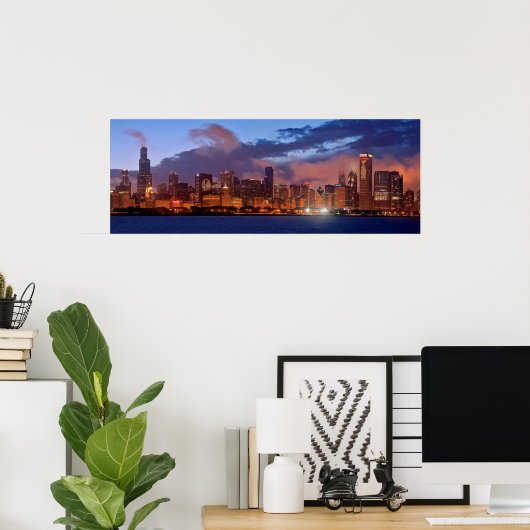 Chicago Skyline Poster (Thuiskantoor)