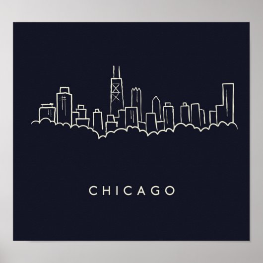 Chicago Skyline Poster (Voorkant)