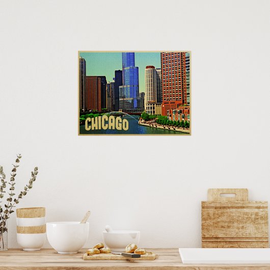 Chicago Skyline Poster (Keuken)