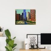 Chicago Skyline Poster (Thuiskantoor)